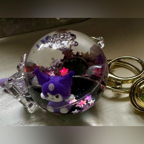 Hello Kitty & Friends Kuromi Glitter Lollipop Bell Keychain Bag Charm NIP - Picture 3 of 5